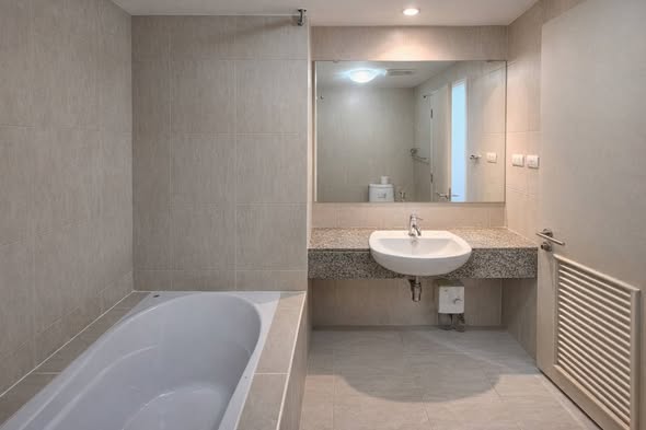 bathroom of The Clover
