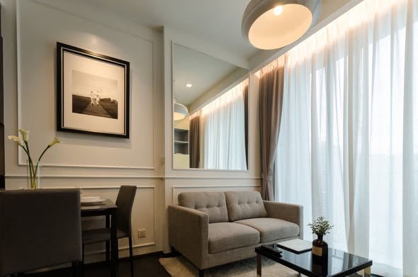 living room and bedroom and room interior of The Edge Sukhumvit 23