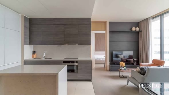 living room and bedroom and kitchen of THE ESSE ASOKE