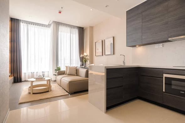 living room and kitchen of THE ESSE ASOKE