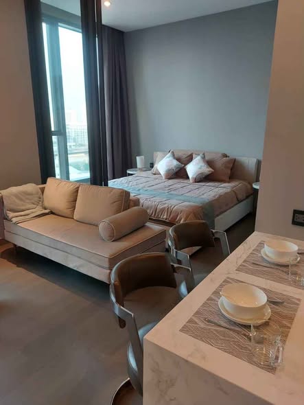 living room and bedroom of THE ESSE at SINGHA COMPLEX