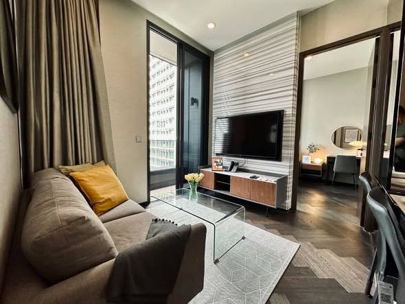 living room and bedroom of THE ESSE Sukhumvit 36