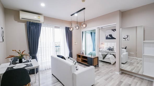 bedroom and living room of The Key Cheangwattana