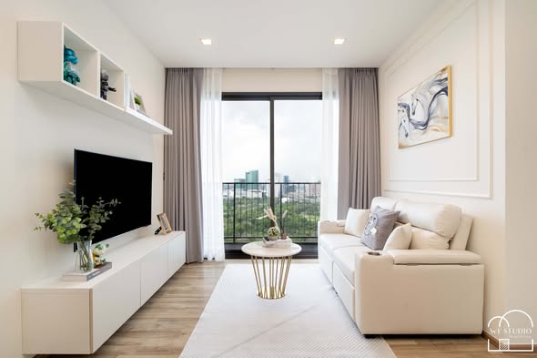 bedroom and living room of THE LINE Jatujak-Mochit