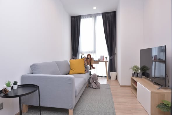 living room of THE LINE Phahon-Pradipat