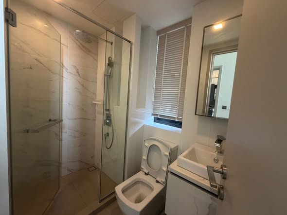 room interior and bathroom of THE LINE Sukhumvit 101