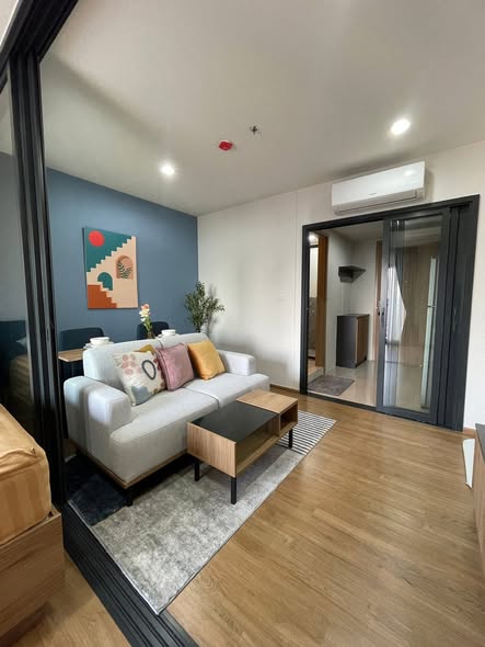 living room and bedroom of The Line Vibe เดอะ ไลน์ ไวบ์
