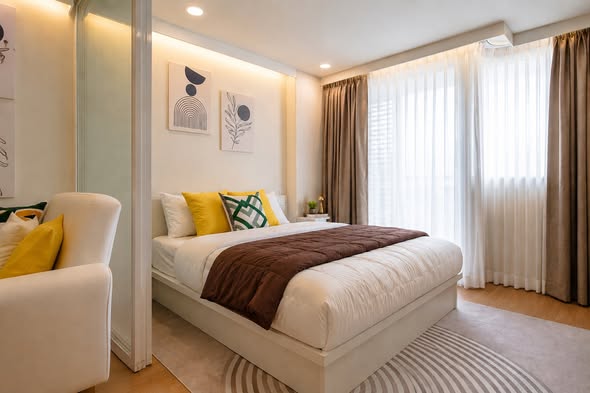 bedroom of The Link Sukhumvit64