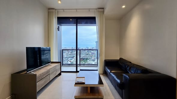 living room and bedroom and room interior of The Lofts Silom by Raimon Land
