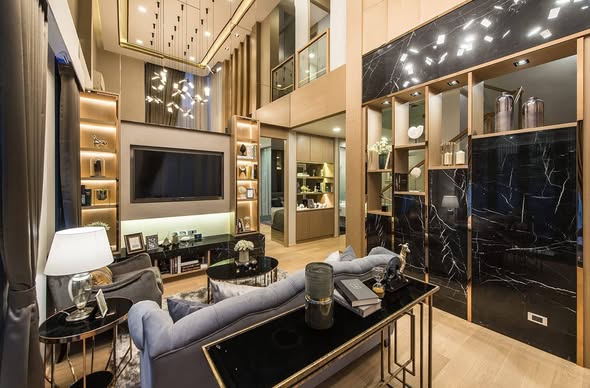 living room and bedroom of The Marq Exquisite Ratchaphruek-Charansanitwong