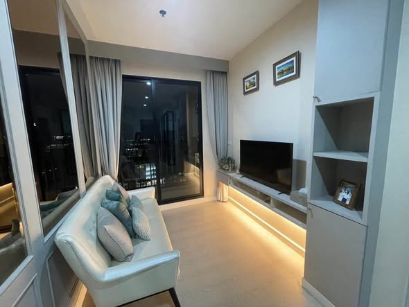 living room and bedroom of The Niche Pride Thong Lo-Phetchaburi