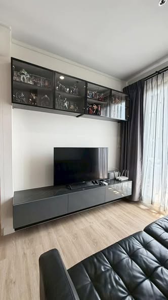 living room and bedroom of The Niche Pride Thong Lo-Phetchaburi