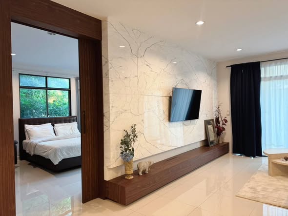 living room and bedroom and room interior of The Palm Pattanakarn