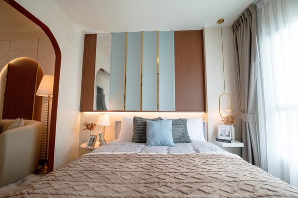 bedroom of The Parkland Lite Sukhumvit – Paknam : เดอะ พาร์คแลนด์ ไลท์ สุขุมวิท – ปากน้ำ