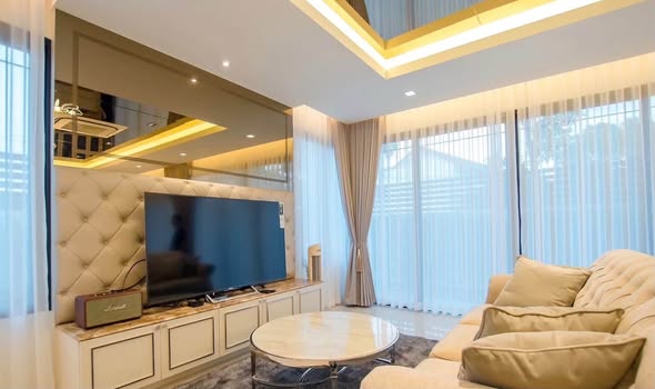 bedroom and living room of The Pavilla (Private Residences) Bangbon 3 เดอะ พาวิลลา บางบอน 3