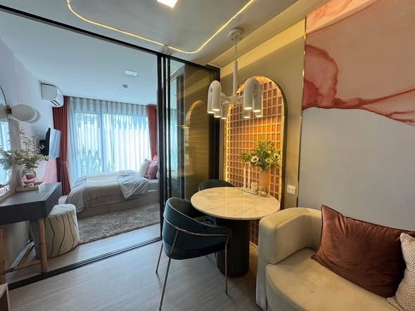 living room and bedroom of The Privacy S101