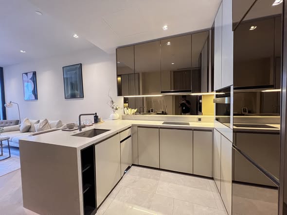 room interior and kitchen of The Reserve Sathorn