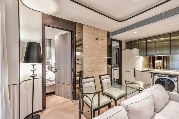 bedroom and living room of The Reserve Sukhumvit 61