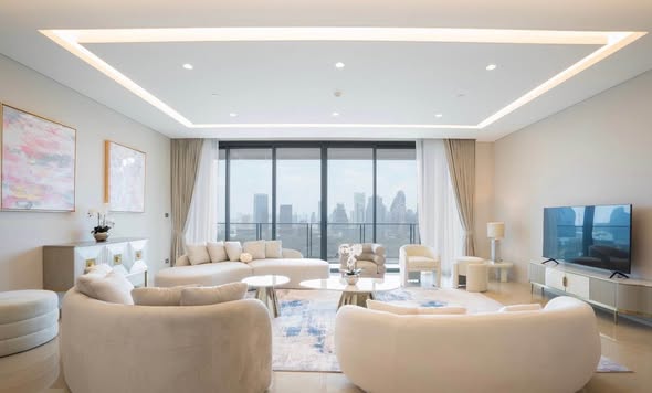 living room of The Residences at Sindhorn Kempinski Hotel Bangkok