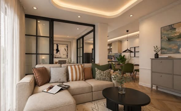 living room and bedroom of The Ritz-Carlton Residences, Bangkok