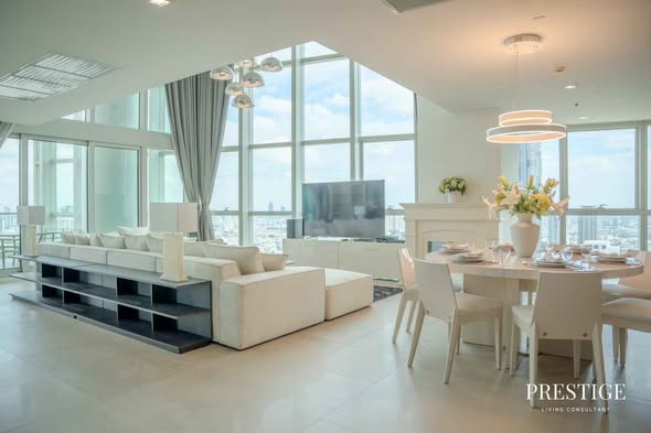 living room of The River Condominium