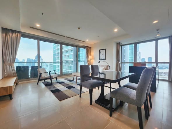 living room of The River Condominium
