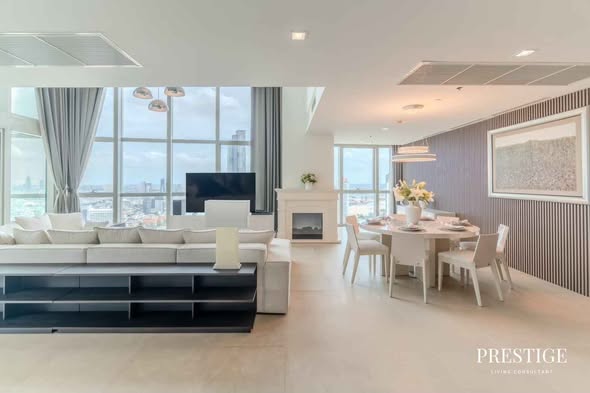 living room of The River Condominium