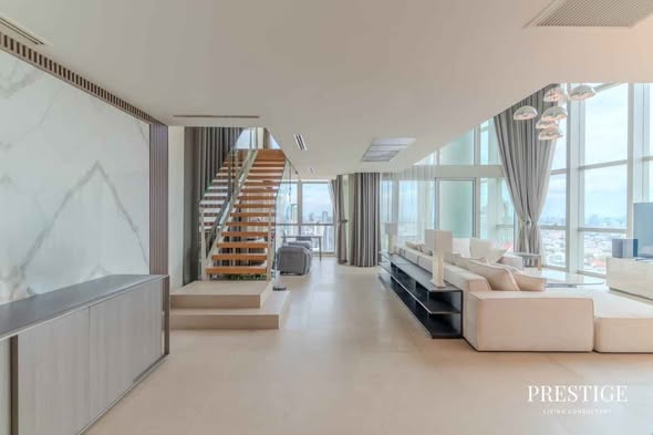 living room of The River Condominium