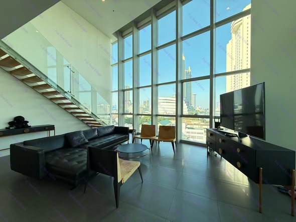 living room of The River Condominium