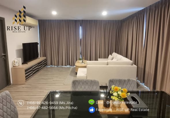 living room and bedroom of The TEAK Sukhumvit 39