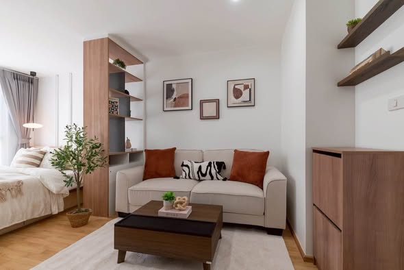 bedroom and living room of U Delight Residence Phatthanakan