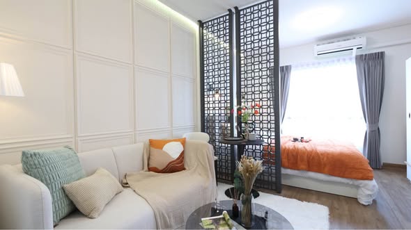 living room and bedroom of UNiO(Rama2-Thakham)