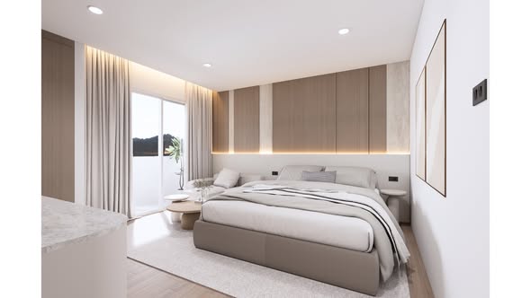 bedroom of Viengping Mansion condominium