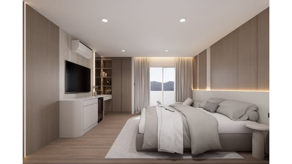 bedroom of Viengping Mansion condominium