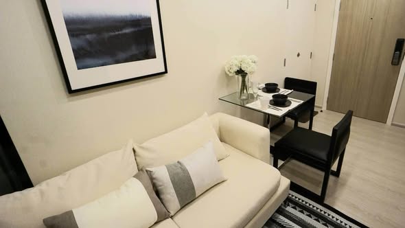 living room and bedroom of VTARA36 Condominium