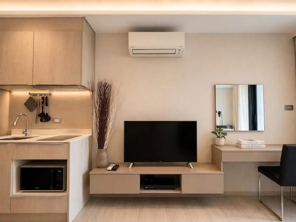 living room and bedroom and room interior of VTARA36 Condominium