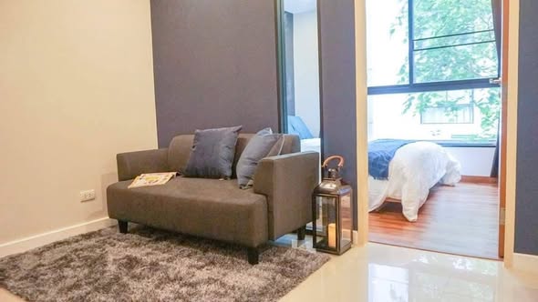 living room and bedroom of Zenith Place Sukhumvit 42