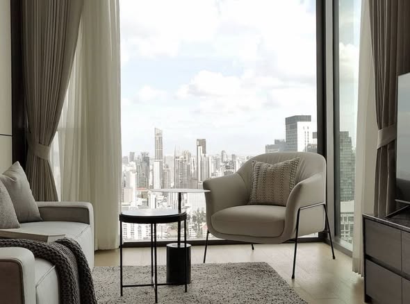 living room and bedroom of 28 Chidlom