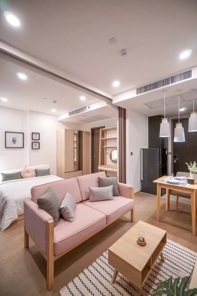 living room and bedroom of Ashton Chula-Silom