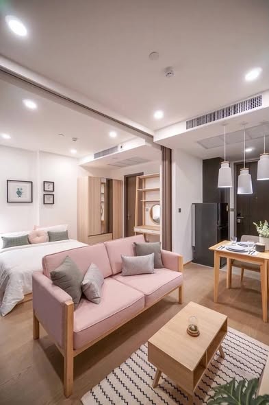 living room and bedroom of Ashton Chula-Silom