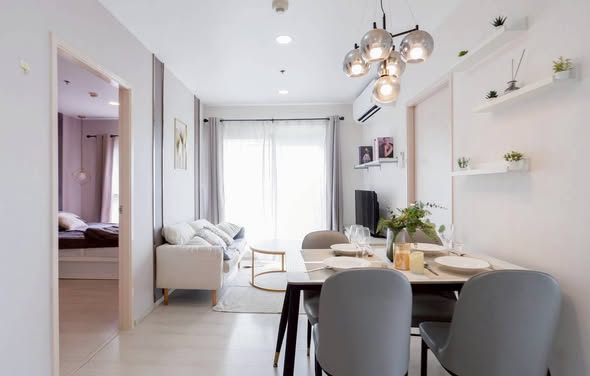 living room and room interior of Aspire Sathon-Taksin (Timber Zone)