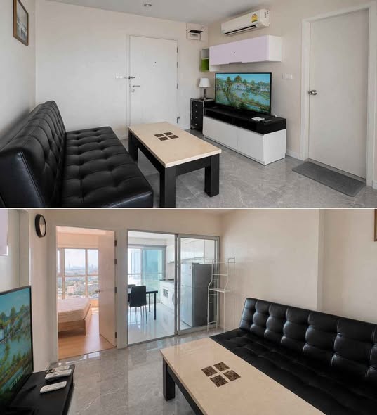 living room and bedroom of Aspire Sukhumvit 48