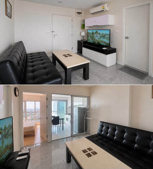 living room and bedroom of Aspire Sukhumvit 48