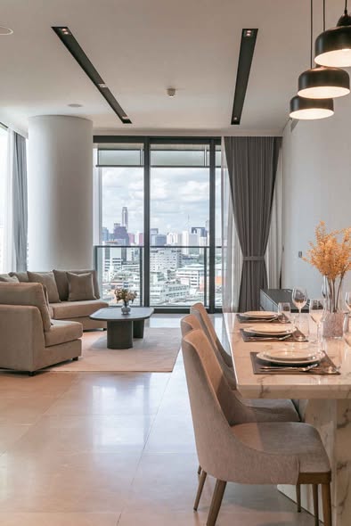 living room of Banyan Tree Residences Riverside Bangkok บันยัน ทรี เรสซิเดนซ์ ริเวอร์ไซด์ กรุงเทพ