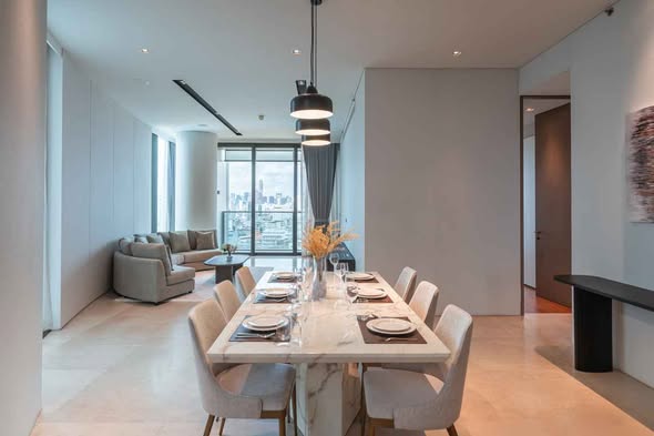 living room and room interior of Banyan Tree Residences Riverside Bangkok บันยัน ทรี เรสซิเดนซ์ ริเวอร์ไซด์ กรุงเทพ