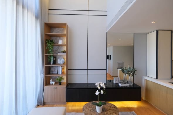 living room and room interior and bathroom of BEATNIQ