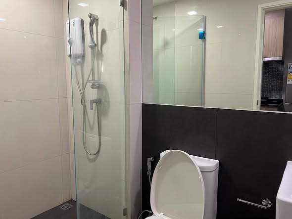 room interior and bathroom of CHAMBERS On Nut Station, Sukhumvit Soi 81