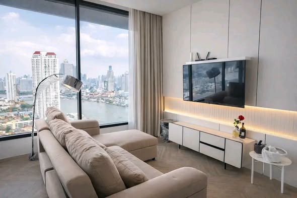 bedroom and living room of Chapter Charoennakhon–Riverside