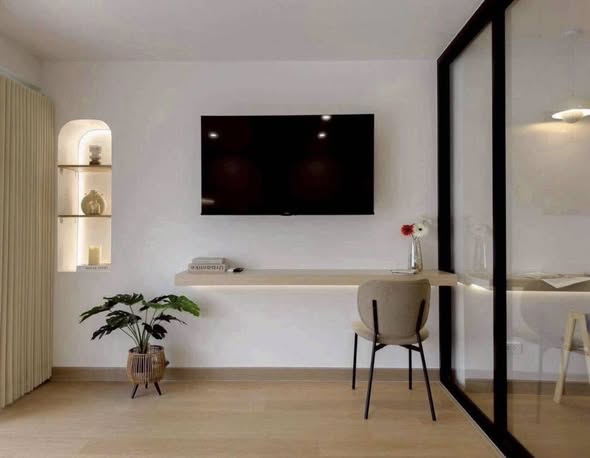 living room and room interior and bathroom of Chomdoi Condotel—2