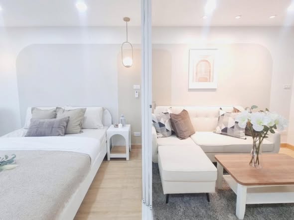 bedroom and living room of cityvilla